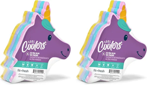 Miniatura 16 de Fit & Fresh Cool Coolers - bolsas de hielo delgadas para loncheras, bolsas y hieleras, formas acuáticas para niños Mariposa (4 unidades)