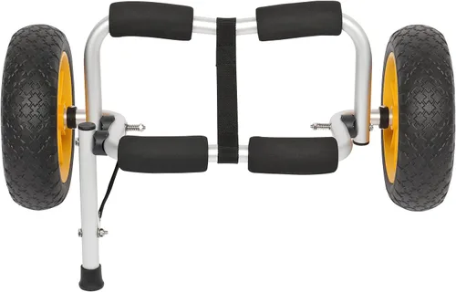 Bonnlo Kayak - Remolque plegable de aluminio para kayak con neumáticos sólidos de 10 pulgadas, carrito de ruedas universales para kayaks, carrito de