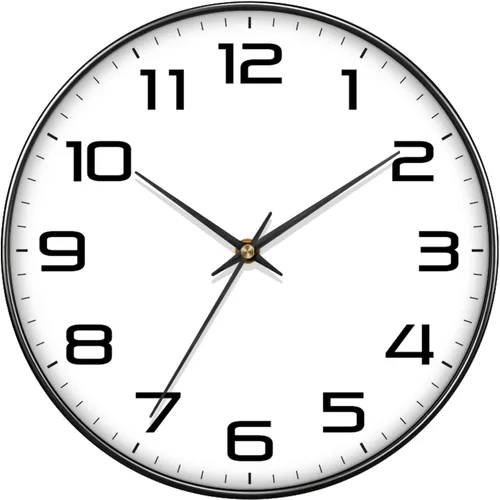 Reloj de pared moderno de 8 pulgadas que funciona con pilas, reloj analógico de cuarzo silencioso sin tictac con números grandes, reloj de pared
