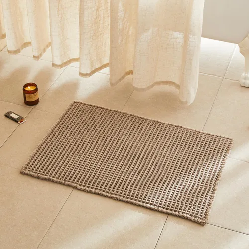 Miniatura 143 de TYUU Tapete de baño estilo gofre, tapete de baño bohemio, antideslizante, lavable, súper absorbente, de secado rápido, bonito tapete de baño
