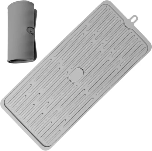 Miniatura 12 de Tapete grande para secar platos, alfombrillas de silicona de múltiples usos para múltiples usos, tapete de secado para encimera de cocina, 12 x 16