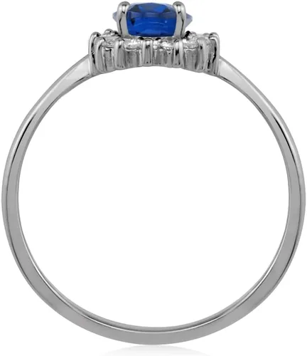 Miniatura 3 de Silvershake Anillo de compromiso y promesa de plata de ley 925 chapada en oro blanco o chapado en oro amarillo de 18 quilates