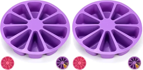 Miniatura 8 de Moldes de silicona para hornear, molde triangular de 10 cavidades, molde para rebanadas de pizza para pan de maíz, brownies, magdalenas, pudines