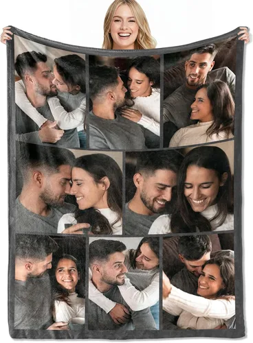 Miniatura 10 de Corissy Manta personalizada con texto de imagen, manta personalizada con foto personalizada, tapiz de franela personalizado, aniversario, Navidad
