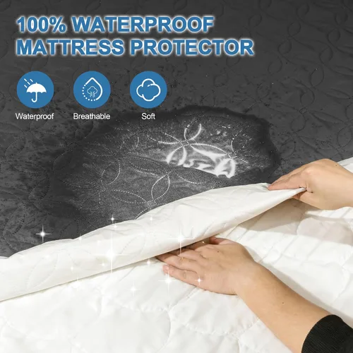 Miniatura 2 de GUHER Protector de colchón impermeable tamaño individual, funda de cama transpirable de tela de aire 3D, funda protectora de colchón, sin ruido