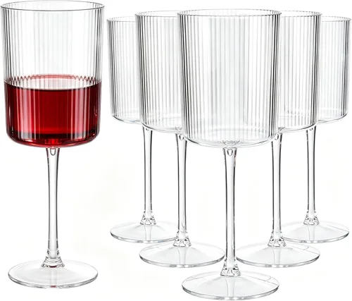 Miniatura 9 de Ciaell Paquete de 24 copas de champán de plástico – Copas de champán desechables acanaladas de 6 onzas – Copas de mimosa vintage transparentes
