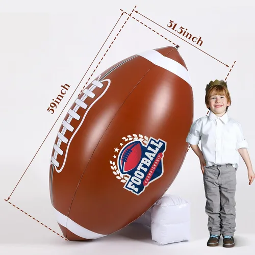 Miniatura 3 de Bencailor Decoración de fiesta de fútbol gigante de 71 pulgadas, juego de fútbol inflable gigante con juego de camiseta para juego, grandes pelotas