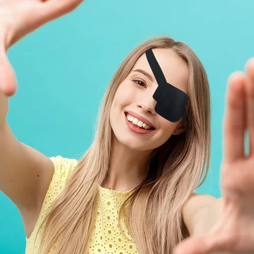 Miniatura 2 de Parche para ojos 3D, parches médicos para adultos y niños, parches para ojos perezosos para ambliopía 3D para ojo izquierdo Negro