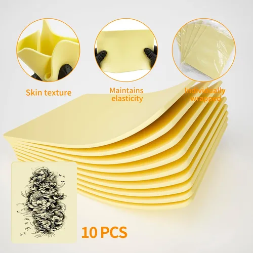 Miniatura 4 de 10 piezas de 3 mm de espesor Hoja de piel falsa para práctica de tatuaje en blanco, doble cara, de 8x6 pulgadas, hojas de piel falsa