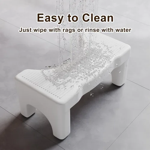 Miniatura 5 de Taburete de inodoro prémium para adultos, taburete antideslizante para baño, taburete portátil para adultos y niños, escalón de 7 pulgadas