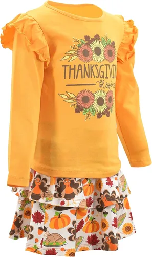 Miniatura 82 de Unique Baby Girls 2pc Skirt Set Outfit Long Sleeve Top with Skirt