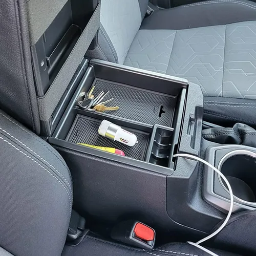 Miniatura 4 de EDBETOS Organizador de accesorios de consola central compatible con Toyota Tacoma 2016-2019 2020 2021 2022 2023, reposabrazos de material ABS, Negro
