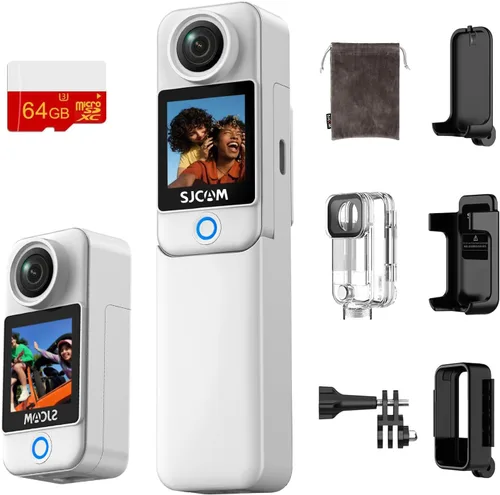 Miniatura 10 de SJCAM Cámara de acción C300 4K, cámara de cuerpo magnético de 64 GB y diseño desmontable de mano, vlogs para creadores de contenido, transmisión