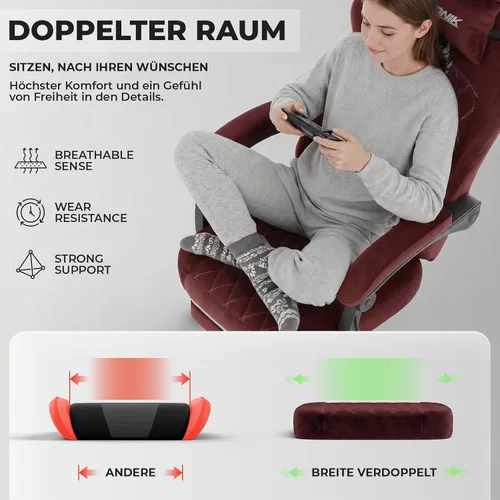 Miniatura 6 de Silla ergonómica para videojuegos, sillas para videojuegos, sillas de computadora para videojuegos, sillas de videojuegos para adultos, soporte Rojo