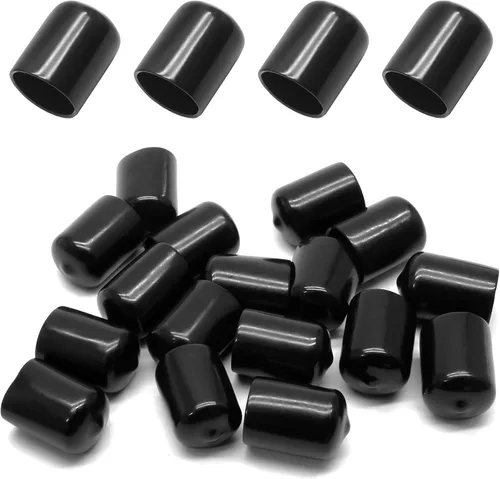 Bonsicoky 24 piezas de tapas de extremo de goma redondas, protectores de rosca de tornillo flexibles de vinilo de 3/4" (19mm) de diámetro interior,