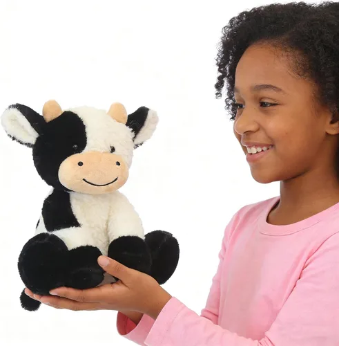 Miniatura 2 de YUKOUQIAN Peluche de vaca de 11.8 pulgadas para niñas y niños de Navidad (vaca sentada de 11.8 pulgadas)
