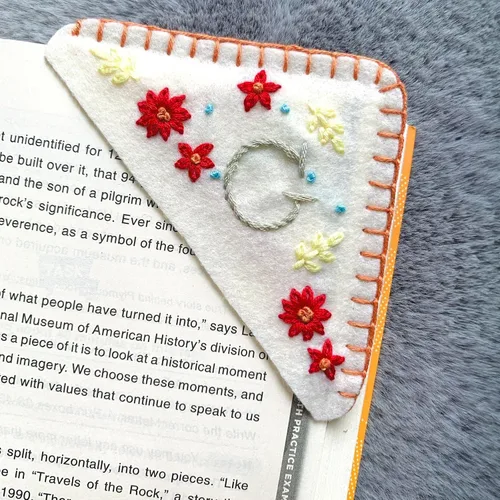 Miniatura 48 de Marcapáginas de esquina bordadas a mano personalizadas, Marcadores para mujeres, Marcador personalizado para los amantes de los libros, lindo Verde