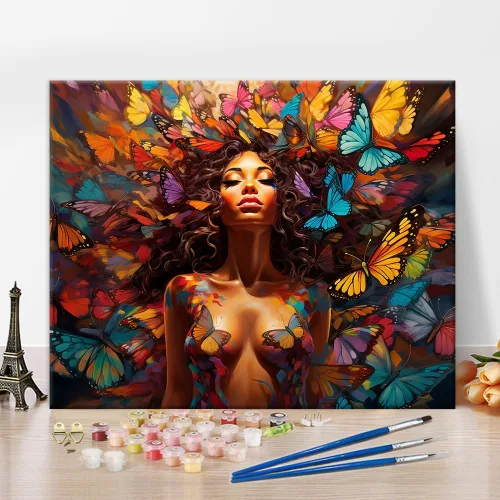 Kit de pintura por números para adultos, pintura por números para adultos principiantes, pintura sobre lienzo, bricolaje para niña encantadora por