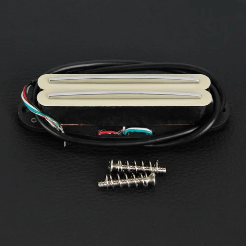 Miniatura 3 de Pastillas de guitarra eléctrica FLEOR Alnico 5, humbucker de doble riel caliente de tamaño single-coil, 9-10K, crema