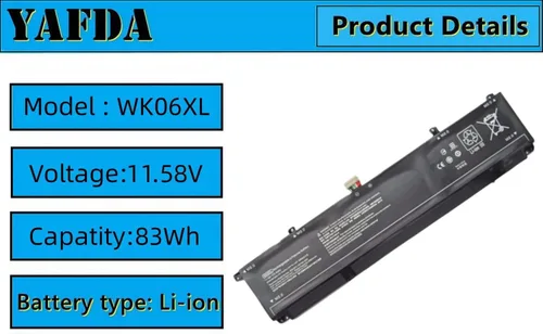 Miniatura 2 de WK06XL - Batería de repuesto para laptop HP Omen 16-b0000 16-b0000TX 16-C0000 Omen 7 Plus 17-ck0000 17T-17T-CK100 CTO Series HSTNN-WB0C HSTNN-OB2I