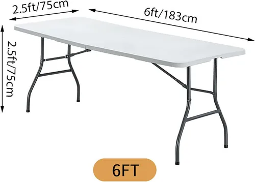 Miniatura 5 de PTC21B - Juego de 6 manteles elásticos de 6 pies, color negro, rectangular, ajustable, lavable, de elastano, para fiestas, bodas, cócteles