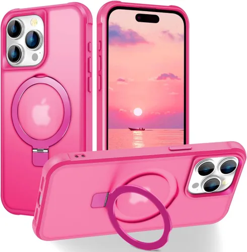 Miniatura 40 de CHAOFEnG Funda magnética compatible con iPhone 11 con soporte, prueba de caídas de grado militar, compatible con imán, anillo translúcido, parte