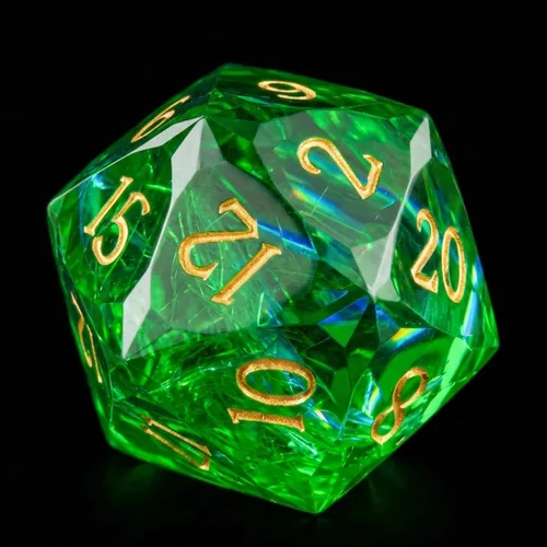 Miniatura 10 de Dados multifacéticos DND D20 individuales de resina con borde afilado de 20 caras D&D, poliédricos hechos a mano de 0.866 in para Calabozos