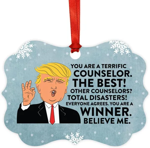 Miniatura 47 de Andaz Press Presidente Donald Trump Fancy Frame Recuerdo Adorno de Navidad Regalo de broma Ejecutivo de Cuenta, 1 paquete, Divertidas Ideas