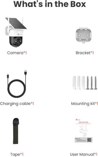 Miniatura 8 de Cámara de seguridad solar celular celular 4G LTE inalámbrica para exteriores, cámara 2K no necesita WiFi con tarjeta SIM, vista completa de 360°