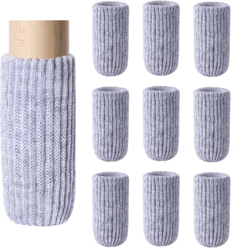 Miniatura 16 de 8 PCs Calcetines para Patas de Muebles - Calcetines Negros de Alta Elasticidad para Muebles, Protectores de Piso de Patas de Silla Tejidos, Juego