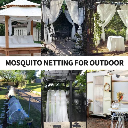 Miniatura 5 de Mosquitera para porche, patio, toldo, jardín, cortinas de tul transparente para exteriores, red de decoración para fiestas, bodas, arcos y cortinas