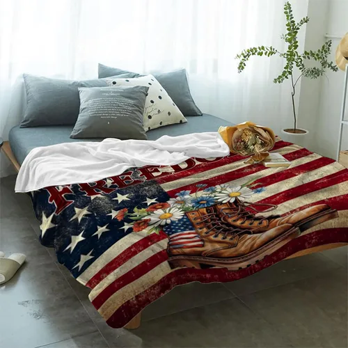 Miniatura 11 de YeeJu Manta de bandera estadounidense para bebé, patriótica para el 4 de julio, Día de los Caídos, 4 de julio, manta de forro polar para niños