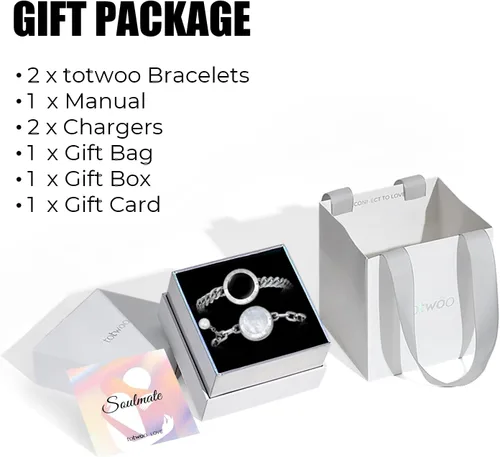 Miniatura 31 de TOTWOO Long Distance Touch Bracelets for Couples, Vibration & Light up for Love Couples Bracelets Long Distance Relationship Gifts for Girlfriend