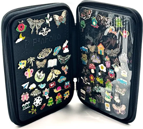 Miniatura 8 de PinFolio Bolsa de exhibición de alfileres, libro de pines ligero diseñado para almacenamiento y fácil comercio hasta 150 pines esmaltados de 1