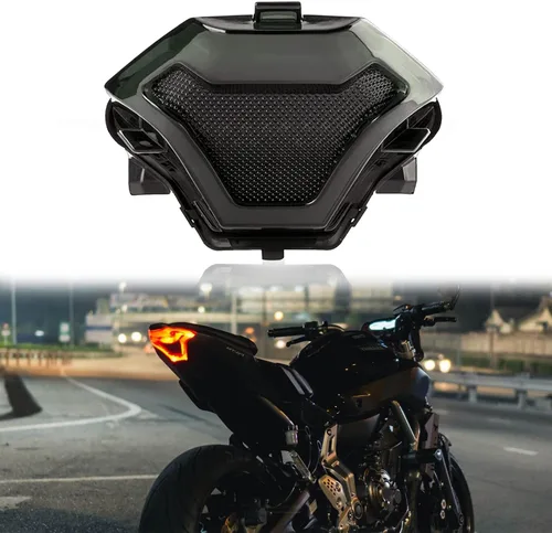 JMTBNO Luz Trasera de Freno de Moto con Señales de Giro LED Compatible con Yamaha YZF R3 R25 Y15ZR MT07 FZ07 LC150