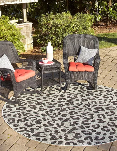 Miniatura 62 de Unique Loom Outdoor Safari Collection Alfombra de área - Leopardo (4 pies 1 pulgada x 6 pies 1 pulgada rectangular, gris claro/gris)
