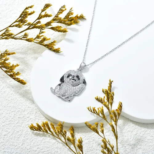 Miniatura 3 de Collares con colgante de perro de plata de ley S925 – 24 razas corgi/husky/labrador/pastor para mujer