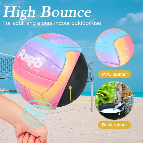 Miniatura 4 de Pelotas de voleibol suaves para interiores y exteriores para niños, jóvenes, adultos, ancianos, gimnasio, juegos de playa, jugar y entrenar
