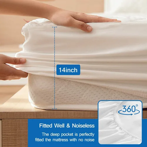 Miniatura 3 de Protector de colchón impermeable tamaño individual, funda de colchón acolchada de tamaño individual para niños, protector de colchón de bolsillo