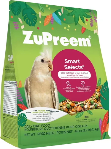 Miniatura 10 de ZuPreem Sensible Seed Alimento para Aves, Cacatúa, Agapornis, Cuáquero, Conuro Pequeño, Mezcla de Semillas y Pellets para Aves Medianas, Complemento