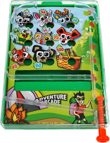 Miniatura 5 de JA-RU Mini juego de pinball de bolsillo (1 juguete) juguete de arcade de mano para niños. Juegos clásicos retro de mesa y juguetes vintage. Cesta