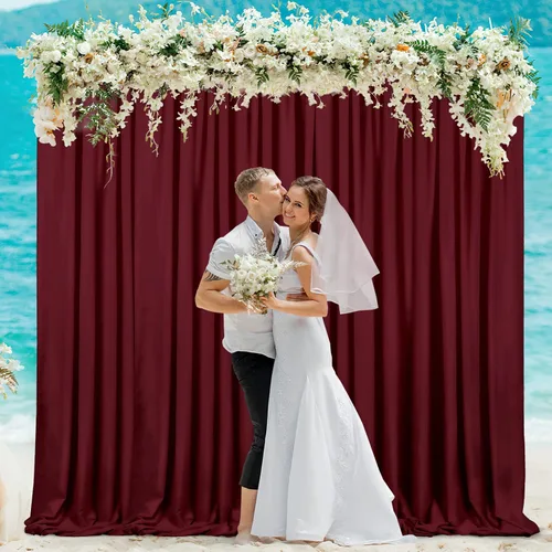 Miniatura 29 de Cortinas de Telón de Fondo Blanco de 2 Paneles 5 x 1,5 m de Poliéster, Telón de Fondo para Fotografía, Cortinas para Decoración de Fondo de Boda