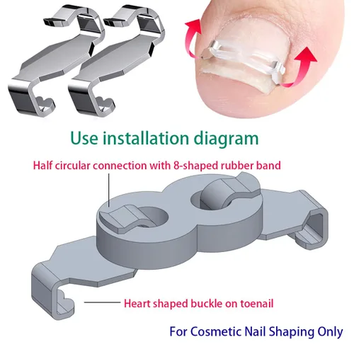 Miniatura 2 de Kit de corrección de uñas encarnadas, herramientas profesionales para el cuidado de uñas con clips de corrección y almohadillas adhesivas, cuatro