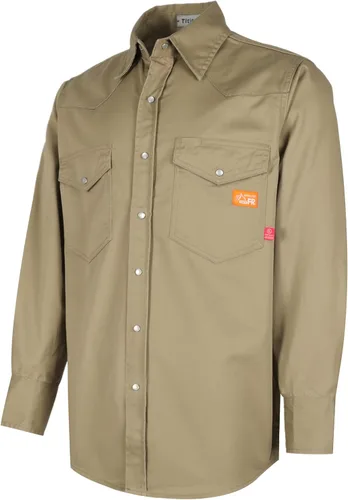 Miniatura 10 de Camisa de trabajo resistente al fuego Titicaca FR Camisa resistente al fuego para hombres de algodón 7.5oz camisa de soldadura Gris