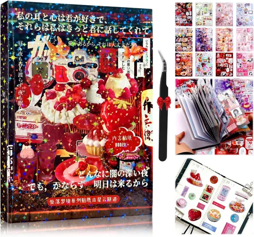 Miniatura 8 de 800 calcomanías japonesas Kawaii Heisei Retro para diario de adultos, Y2k, lindas calcomanías para álbumes de recortes, calcomanías estéticas