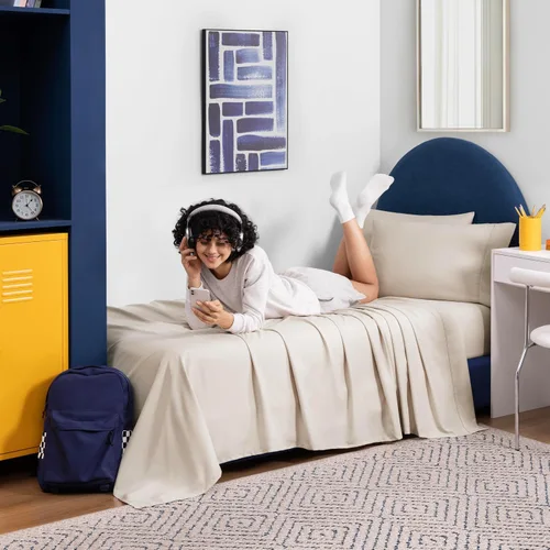 Miniatura 2 de Juego de sábanas tamaño individual XL de 4 piezas con 2 fundas de almohada envolventes, sábanas de microfibra suave de bolsillo profundo