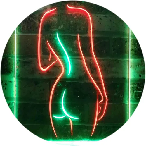 Miniatura 13 de ADVPRO Señal de neón LED de doble color con texto en inglés "Lady Back", diseño de cueva sexy para niñas, color azul y rojo, 12 x 16 pulgadas, azul