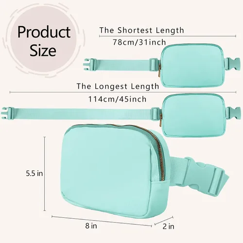 Miniatura 133 de Riñonera cruzada para mujeres y hombres, bolsa para cinturón para senderismo con correa ajustable, riñonera para correr, entrenamiento, deportes