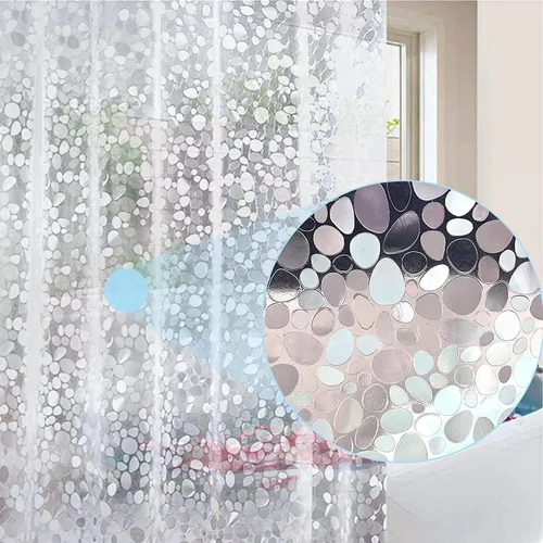 Miniatura 14 de Cortina de ducha corta transparente de 60 pulgadas de largo, forro de cortina de ducha corta de plástico EVA 7G, 60 pulgadas de largo para baño