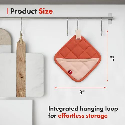 Miniatura 7 de Hedley & Bennett Soporte para ollas con bolsillo – Soportes para ollas calientes para cocina resistentes al calor – 100% algodón exterior y forro